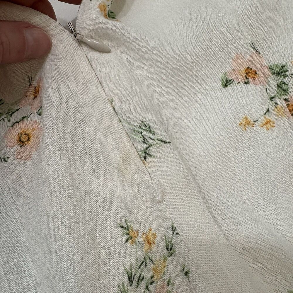 Altar’d State White Babydoll Dress Size M Milkmaid Cottagecore Prairie - Picture 10 of 11